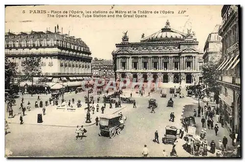 Ansichtskarte AK Paris Place De L&#39Opera Les Stations Du Metro Et Le Theatre De l&#39Opera