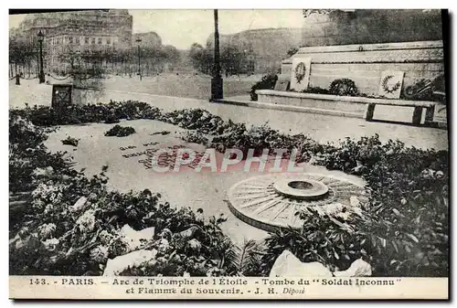 Cartes postales Paris Arc De Triomphe De l&#39Etoile Tombe Du Soldat inconnu