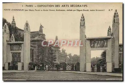 Ansichtskarte AK Paris Exposition Internationale Des Arts Decoratifs Porte D&#39Honneur