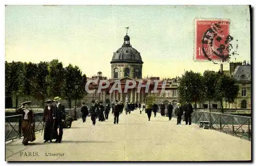 Cartes postales Paris L&#39Institut (carte toilee)