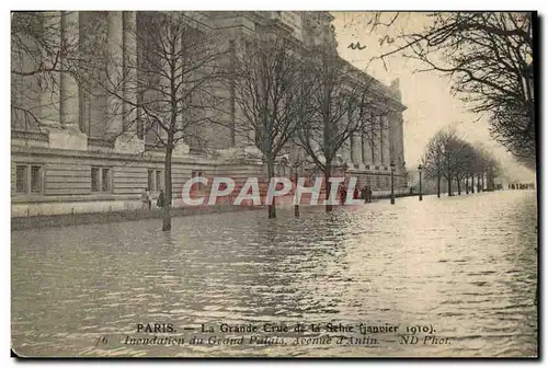 Cartes postales Paris La Grande Crue De La Seine Inondation du Grand palais Avenue d&#39Antin