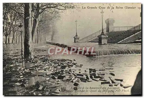 Ansichtskarte AK Paris La Grade Crue De La Seine Quai de Billy