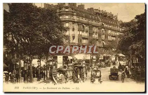 Cartes postales Paris Le Boulevard des Italiens