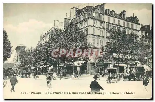 Cartes postales Paris Boulevard St Denis et de Strasbourg Restaurant Maire