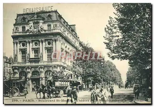 Ansichtskarte AK Paris Boulevard St Martin et theatre de la Renaissance