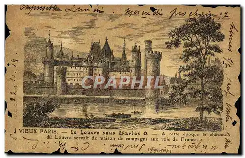 Cartes postales Vieux Paris Le Louvre Sous Charles A Cette Epoque Le Chateau Du Louvre