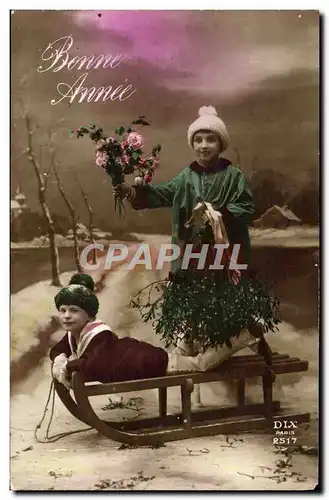 Cartes postales Fantaisie Enfants Luge