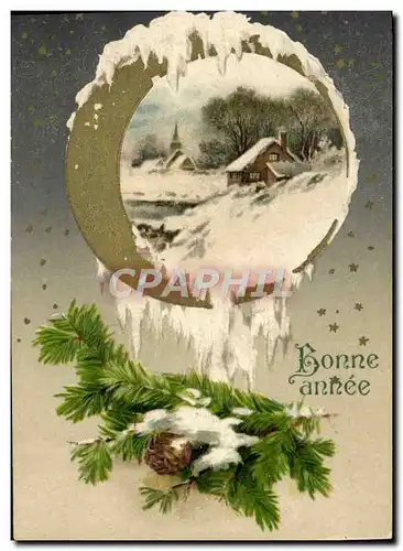 Cartes postales Fantaisie Bonne annee Lune