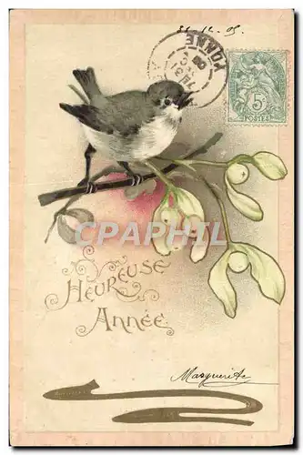 Cartes postales Fantaisie Bonne annee Oiseau