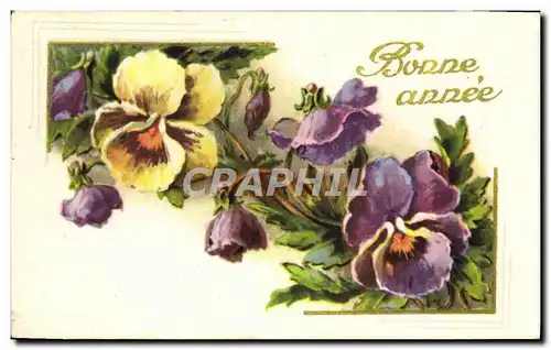 Cartes postales Fantaisie Bonne annee Fleurs