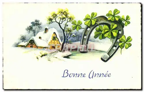 Cartes postales Fantaisie Bonne annee Fer a cheval