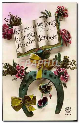 Cartes postales Fantaisie Fer a cheval Bonne annee