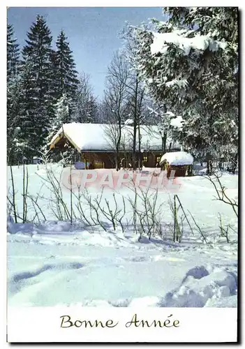 Cartes postales moderne Fantaisie Chalet Bonne annee