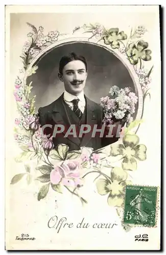 Cartes postales Fantaisie Homme Trefles