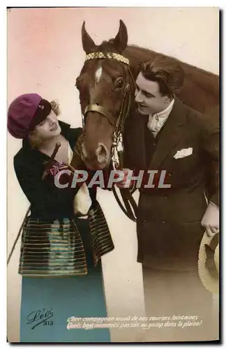 Cartes postales Fantaisie Femme Cheval