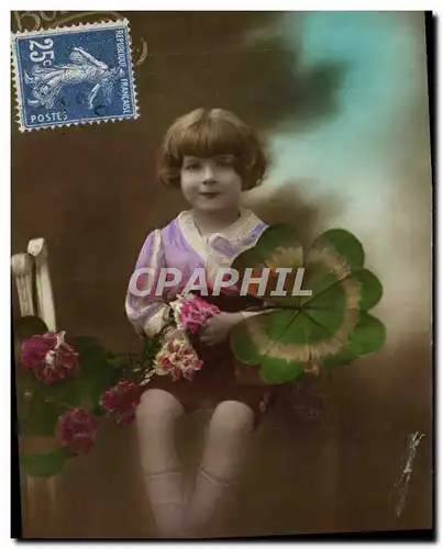 Cartes postales Fantaisie Enfant Trefle