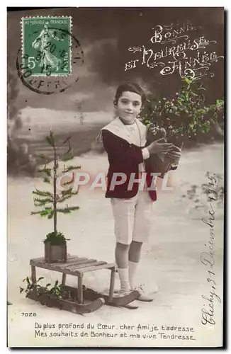 Cartes postales Fantaisie Enfant Luge