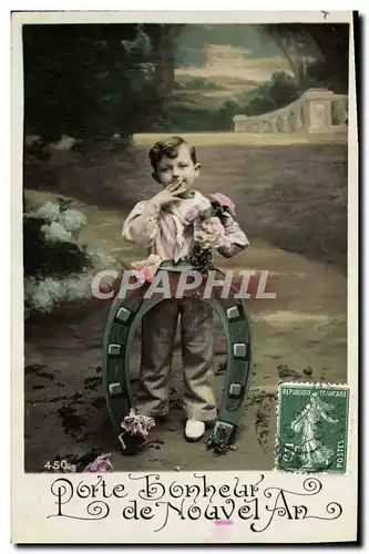 Cartes postales Fantaisie Enfant Fer a cheval