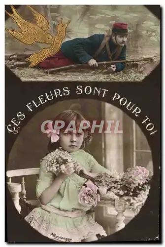 Cartes postales Fantaisie Enfant Soldat Militaria