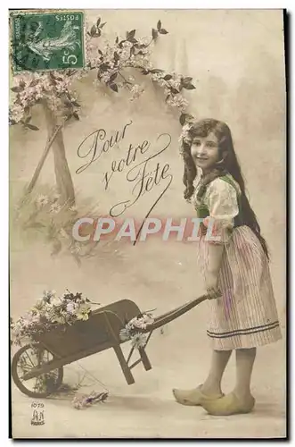 Cartes postales Fantaisie Enfant Brouette