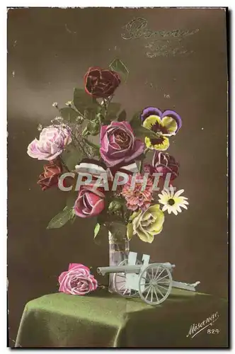 Cartes postales Fantaisie Fleurs Canon