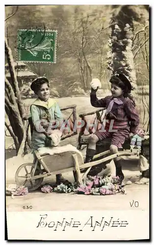 Cartes postales Fantaisie Enfants Boules de neige