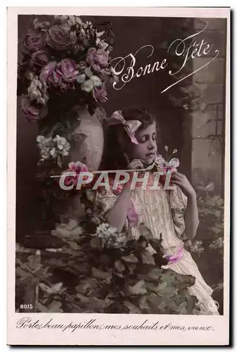 Cartes postales Fantaisie Enfant Papillon