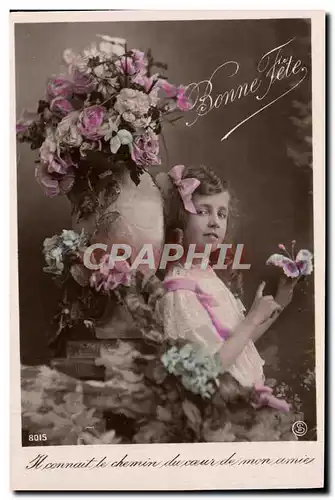 Cartes postales Fantaisie Enfant papillon