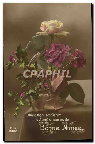 Cartes postales Fantaisie Fleurs