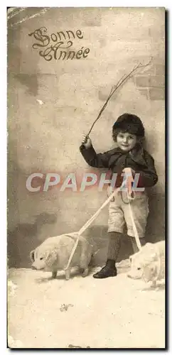 Cartes postales Fantaisie Enfant Cochons