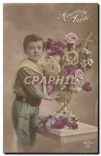 Ansichtskarte AK Fantaisie Enfant Fleurs