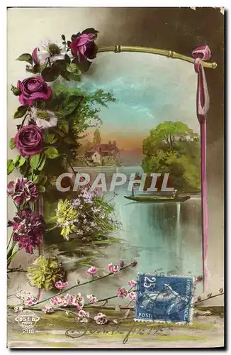 Cartes postales Fantaisie Fleurs