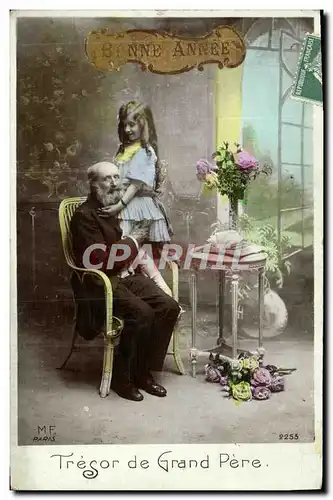 Cartes postales Fantaisie Enfant Grand pere