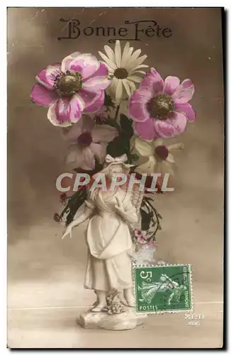 Cartes postales Fantaisie Fleurs Santon