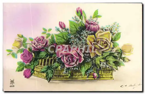 Cartes postales Fantaisie Fleurs