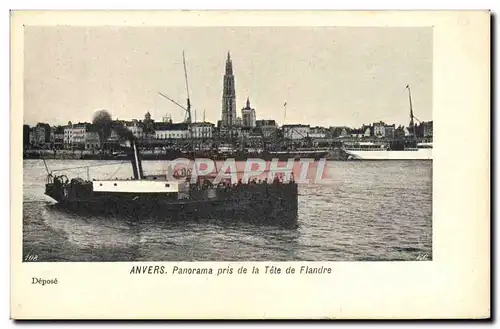 Ansichtskarte AK Anvers Panorama pris de la Tete de Flandre Bateau