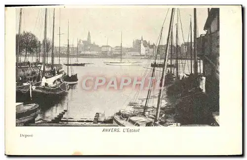 Cartes postales Anvers L'Escaut Bateaux