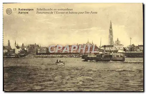 Cartes postales Anvers Panorama de l&#39Escaut et bateau pour Ste Anne