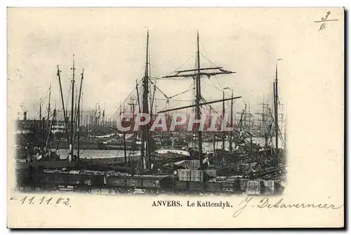 Cartes postales Anvers Le Kattendyk Bateaux