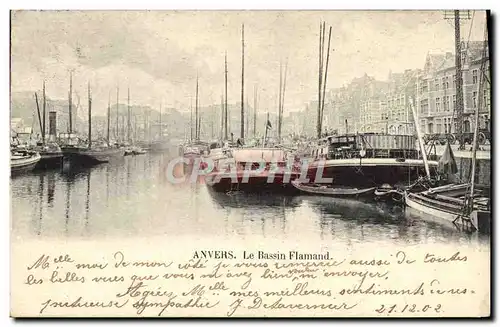 Cartes postales Anvers Le Bassin Flamand Bateaux