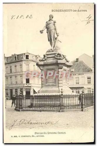 Cartes postales Borgerhout Lez Anvers Statue du General Carnot