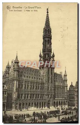 Cartes postales Bruxelles La Grand Place L&#39Hotel de Ville