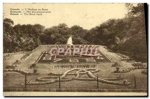 Cartes postales Ostende L'Horloge en fleurs