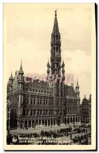 Cartes postales Bruxelles La Grand Place Cote Sud Ouest L&#39hotel de ville