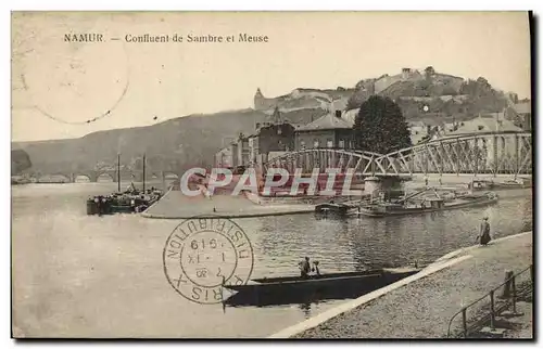 Cartes postales Namur Confluent de Sambre et Meuse