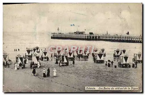 Cartes postales Ostende Les Bains du cote est de la Digue