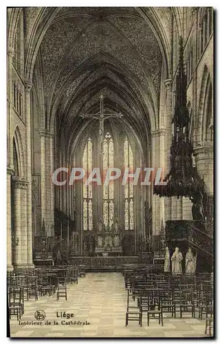 Cartes postales Liege Interieur de la Cathedrale