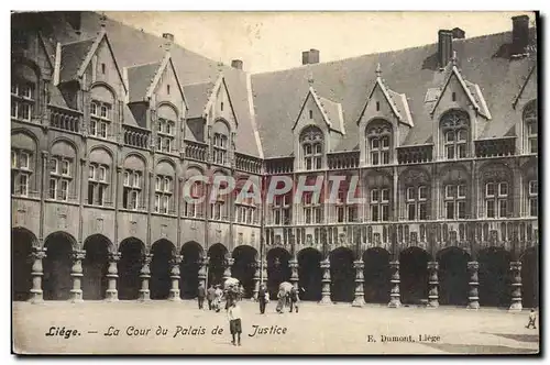 Ansichtskarte AK Liege La Cour du Palais de Justice