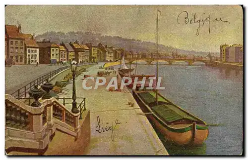 Cartes postales Liege Bateau Peniche
