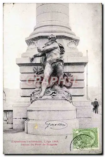 Cartes postales Liege Exposition Universelie Liege 1905 Statue du pont de Fragnee